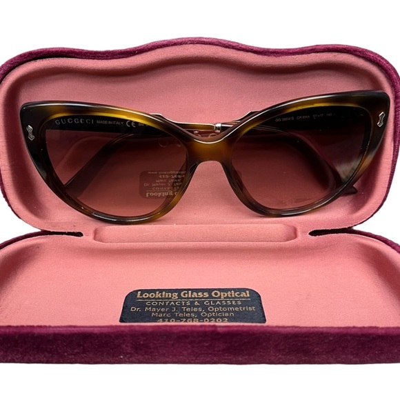 Gucci Accessories - Authentic Gucci Cat Eye Sunglasses GG3804/S Tortoise Shell Damascato Havana Gold
